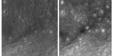 Here Are the First Images of the Crater Left on the Moon by SpaceX’s Rocket