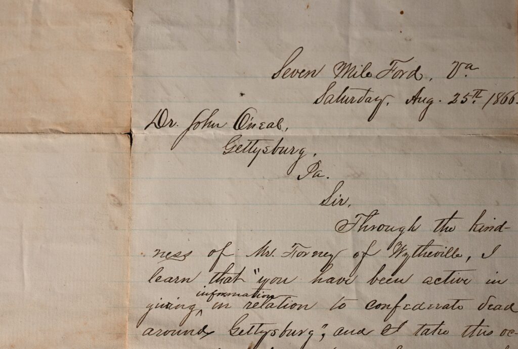 Rare letters from kin of missing soldiers are donated to Gettysburg museum