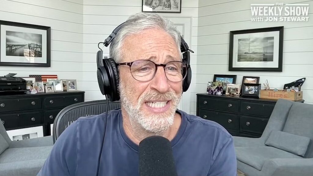 Jon Stewart Jokes Trump Will Have Press Corps Tasting His Food for Poison After Decoy Flight Backlash