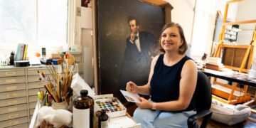 Inside the gentle, careful work of restoring famous paintings of Lincoln