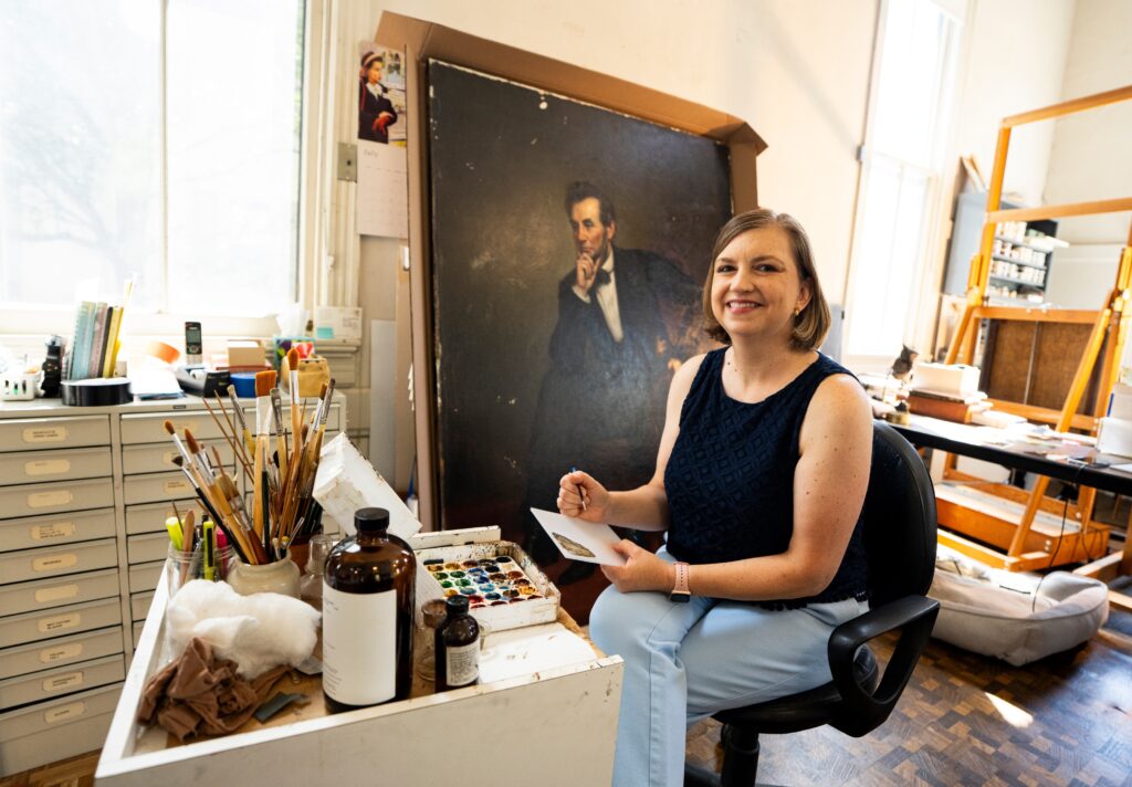 Inside the gentle, careful work of restoring famous paintings of Lincoln