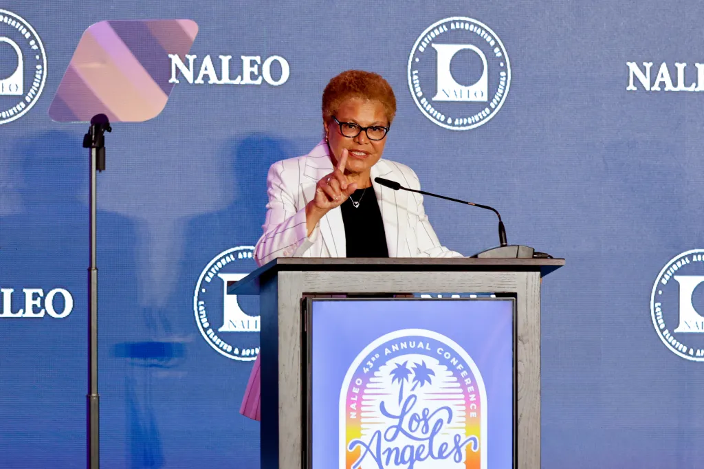 Speaker Karen Bass addresses the NALEO 43rd Conference.