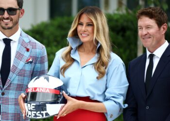 Ahead of Grand Prix race, Melania Trump makes first public appearance in weeks