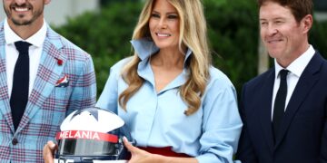 Ahead of Grand Prix race, Melania Trump makes first public appearance in weeks