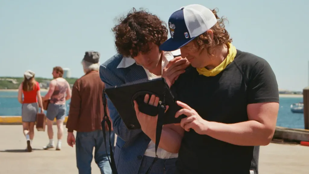 Dominic Sessa and Matt Johnson filming