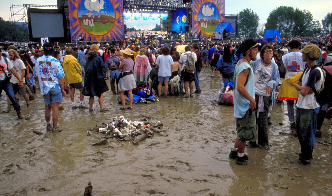 32 Years Ago Today, an Attempt to Recreate an Iconic 1969 Music Festival Is Remembered for Its Sloppy Mud Pit