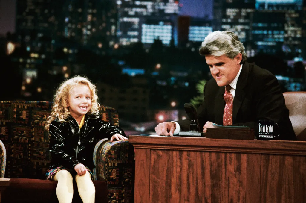 Hayden Panettiere being interviewed by Jay Leno on 