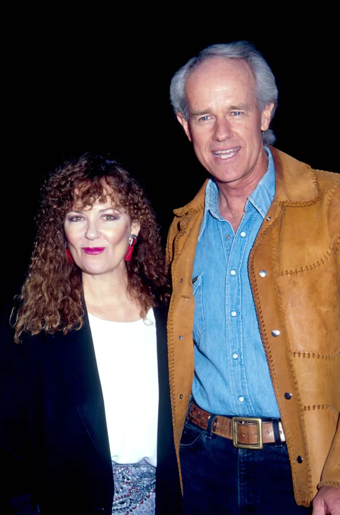 Shelley Fabares and Mike Farrell posing together.