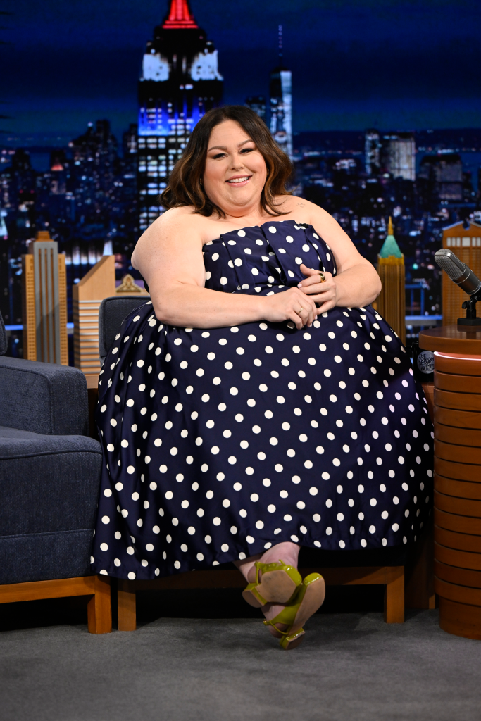 Actress and singer Chrissy Metz smiles while being interviewed.