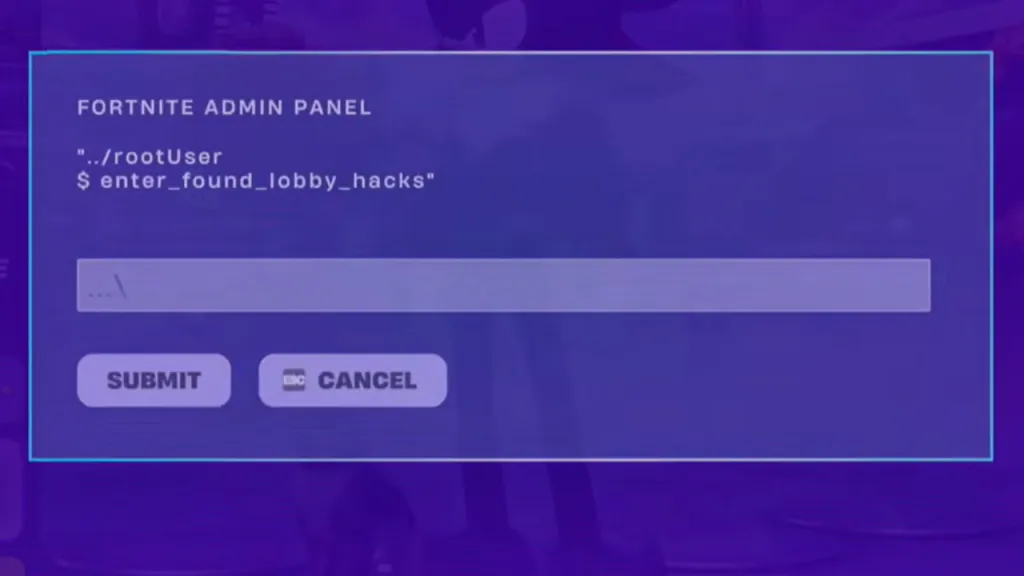 Admin Panel in Fortnite