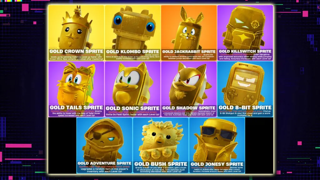 All Gold Sprites Fortnite Chapter 7 Season 4