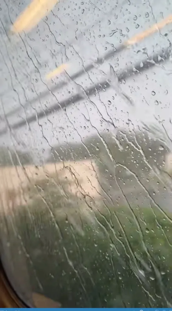Rain leaking into a train.