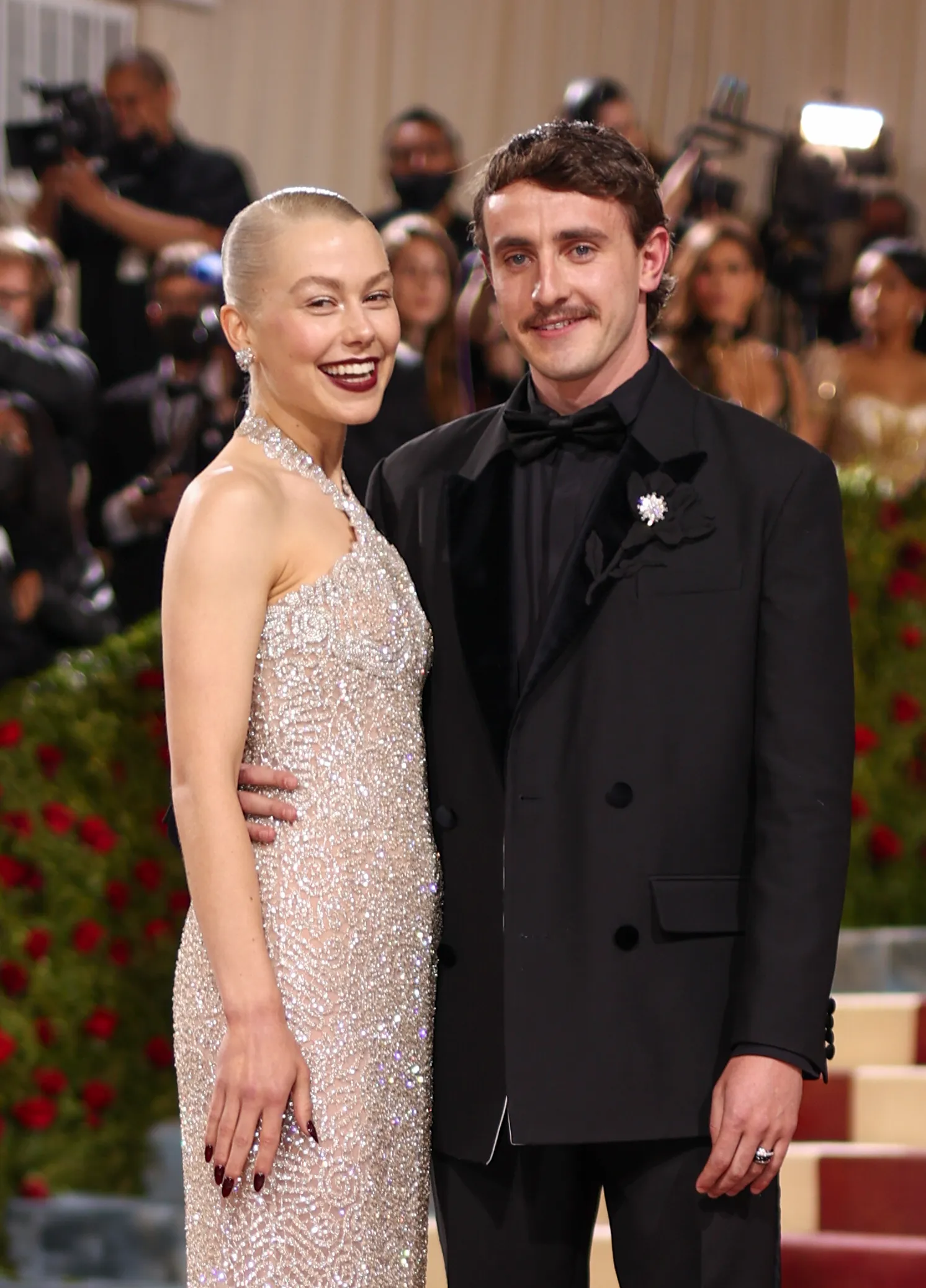 Phoebe Bridgers and Paul Mescal posing at the Met Gala.