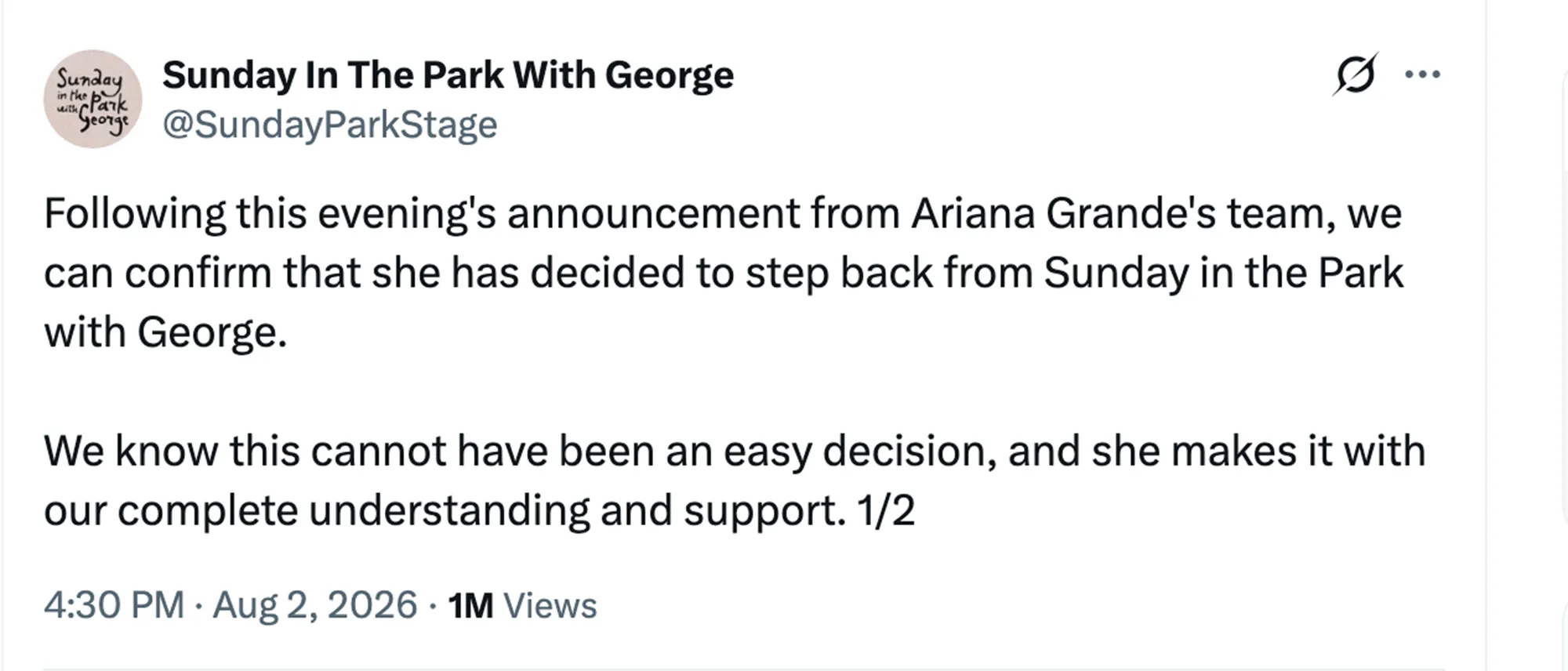 A screenshot of a tweet from 