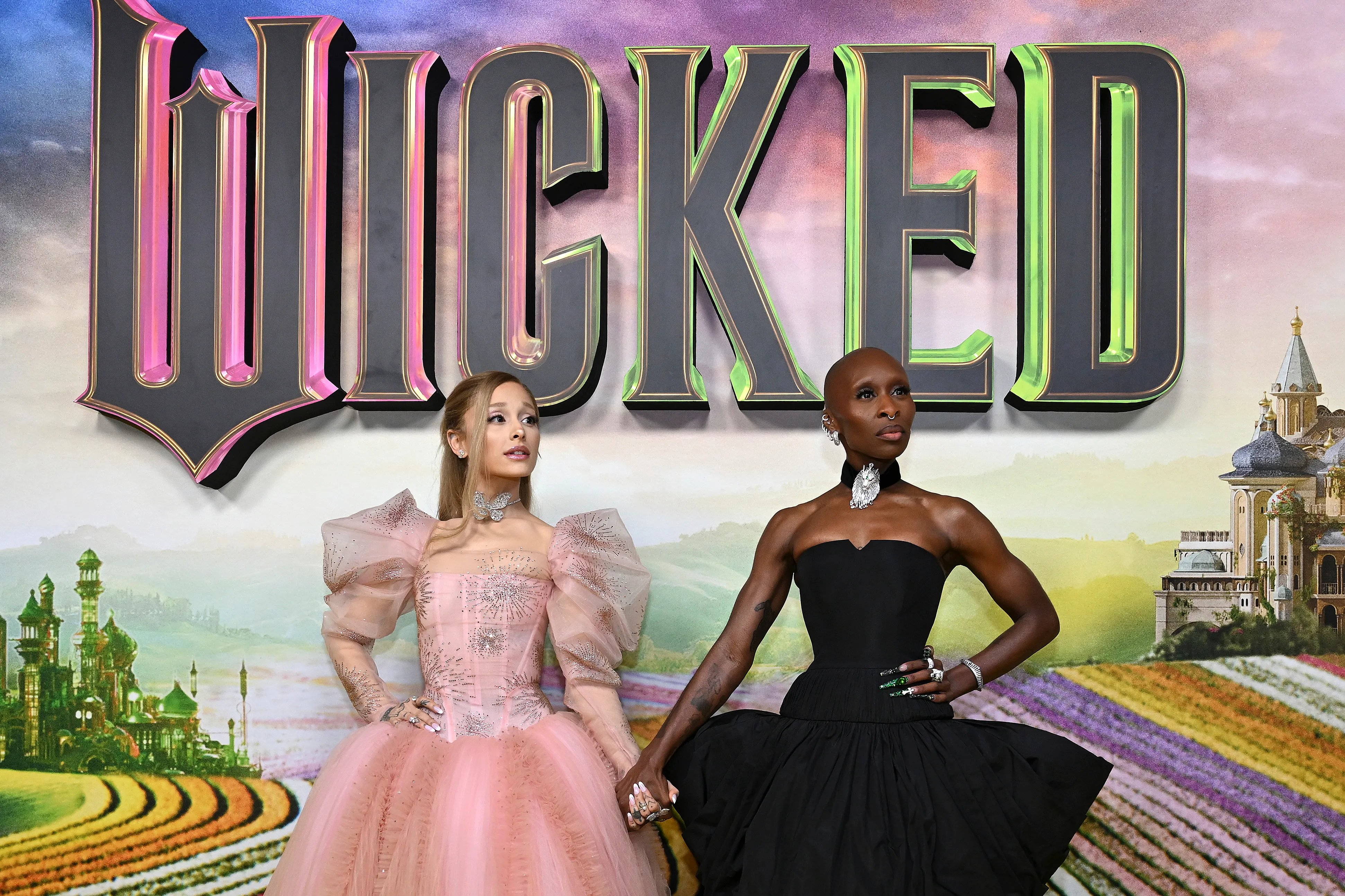 Ariana Grande and Cynthia Erivo attend the Australian premiere of 