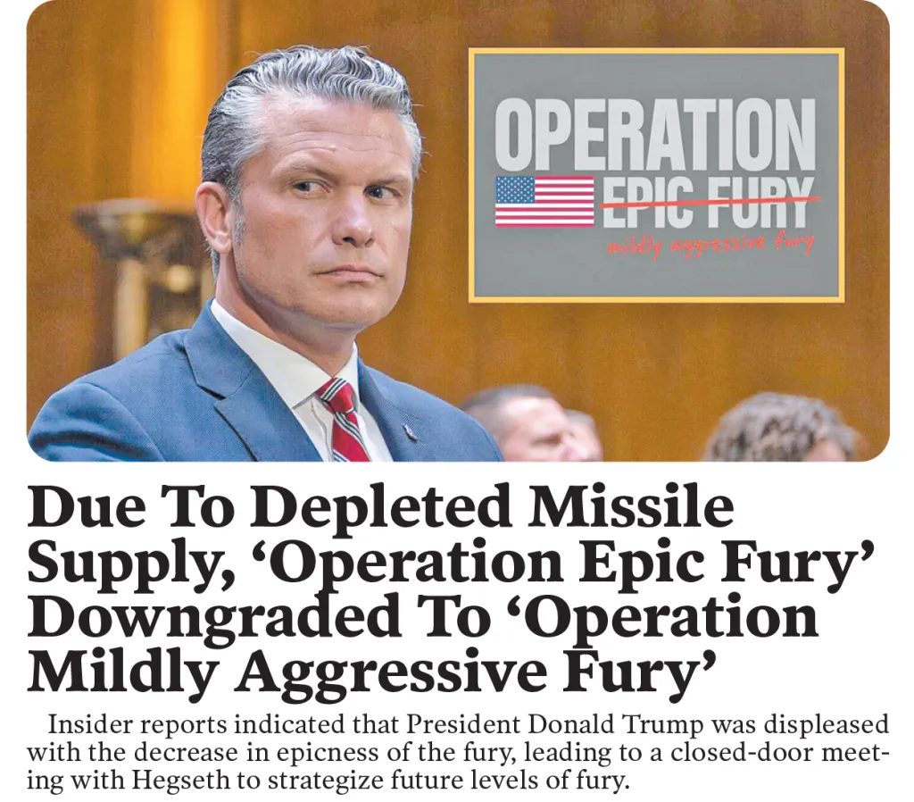 A man in a suit next to a sign that says