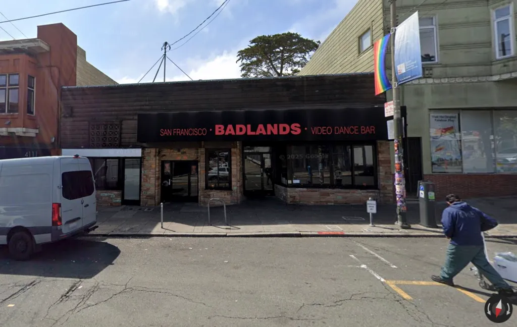The exterior of Badlands, a San Francisco video dance bar that uses facial recognition technology.