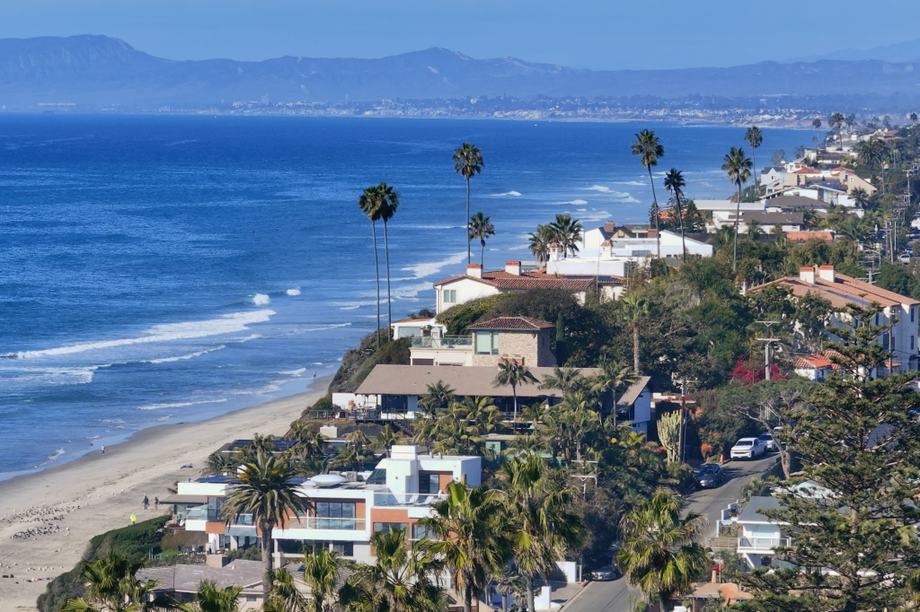 Beachfront houses in Encinitas, California.
