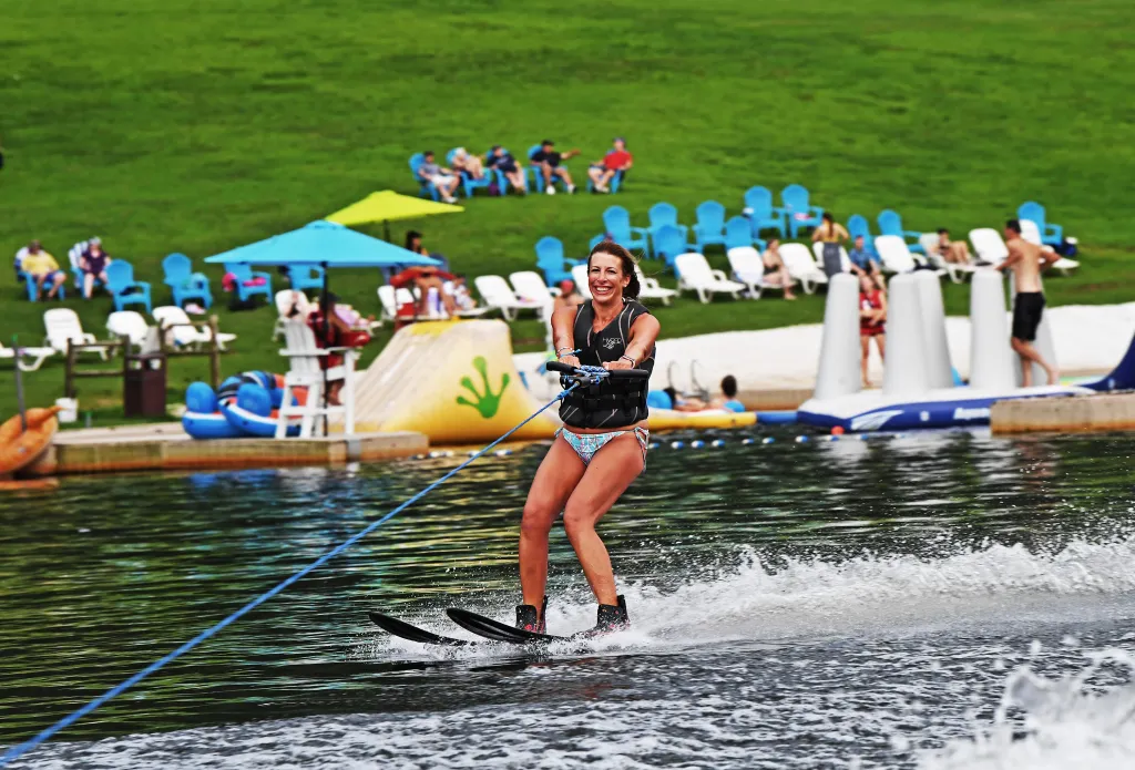 Marissa Matozzo water skiing at Camp Getaway.