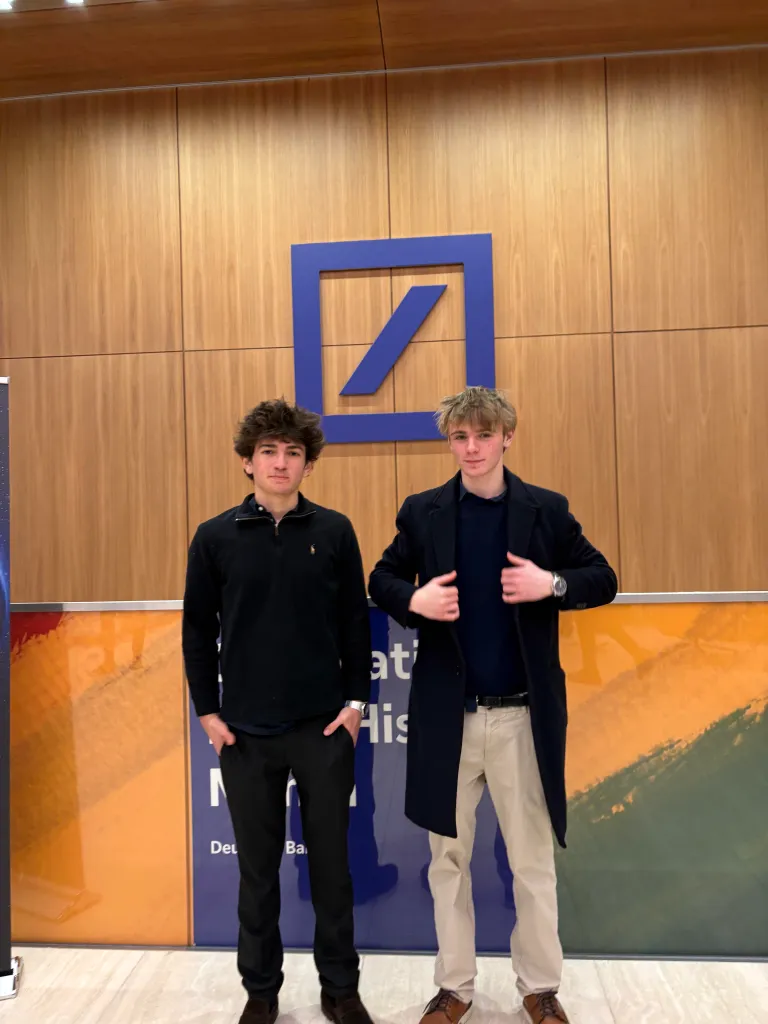 Emile Chilingirian and Jasper Gould, Brooklyn high schoolers who run a finance newsletter.