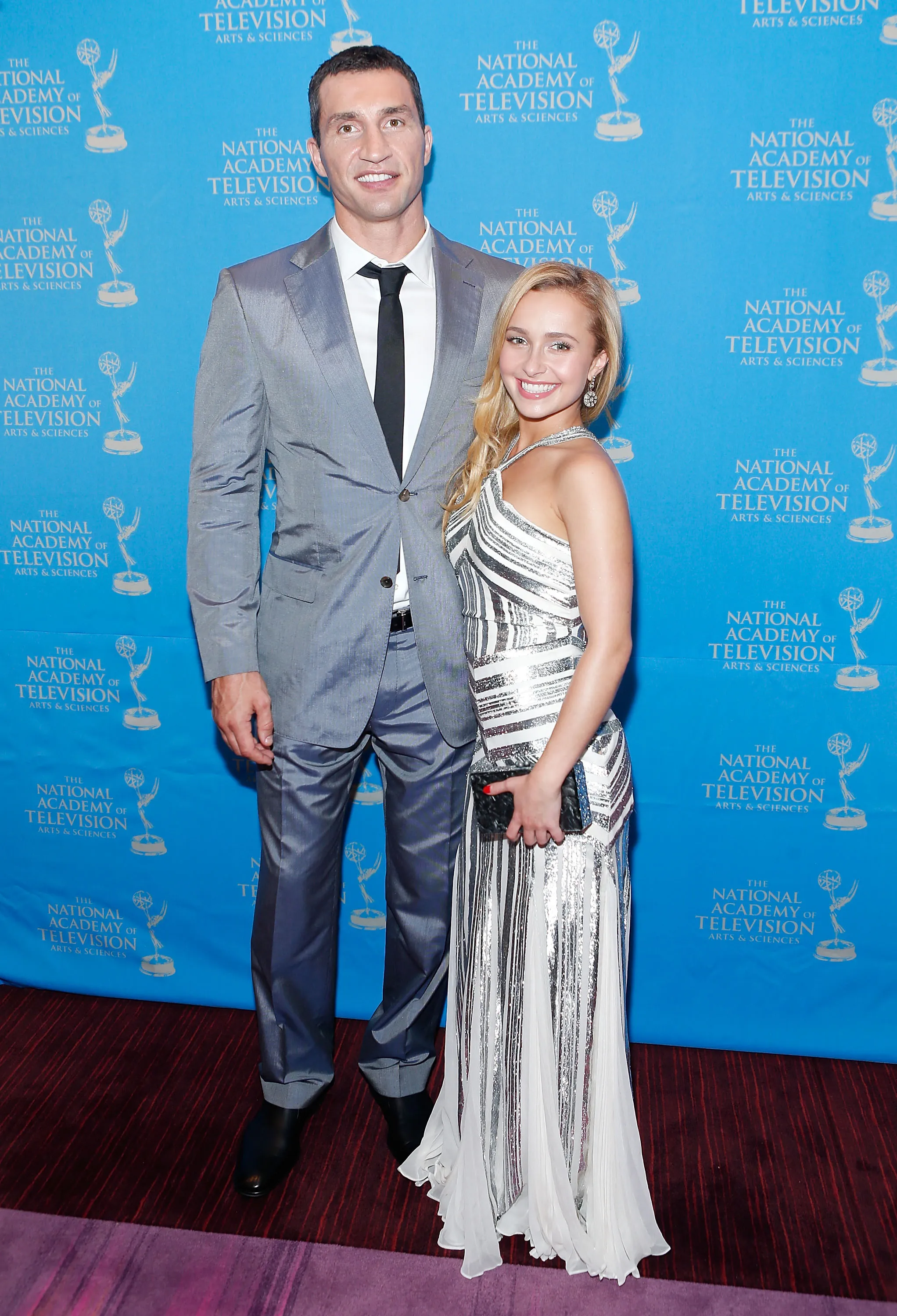 Boxer Wladimir Klitschko and actress/model Hayden Panettiere pose at the 34th Annual Sports Emmy Awards Reception.