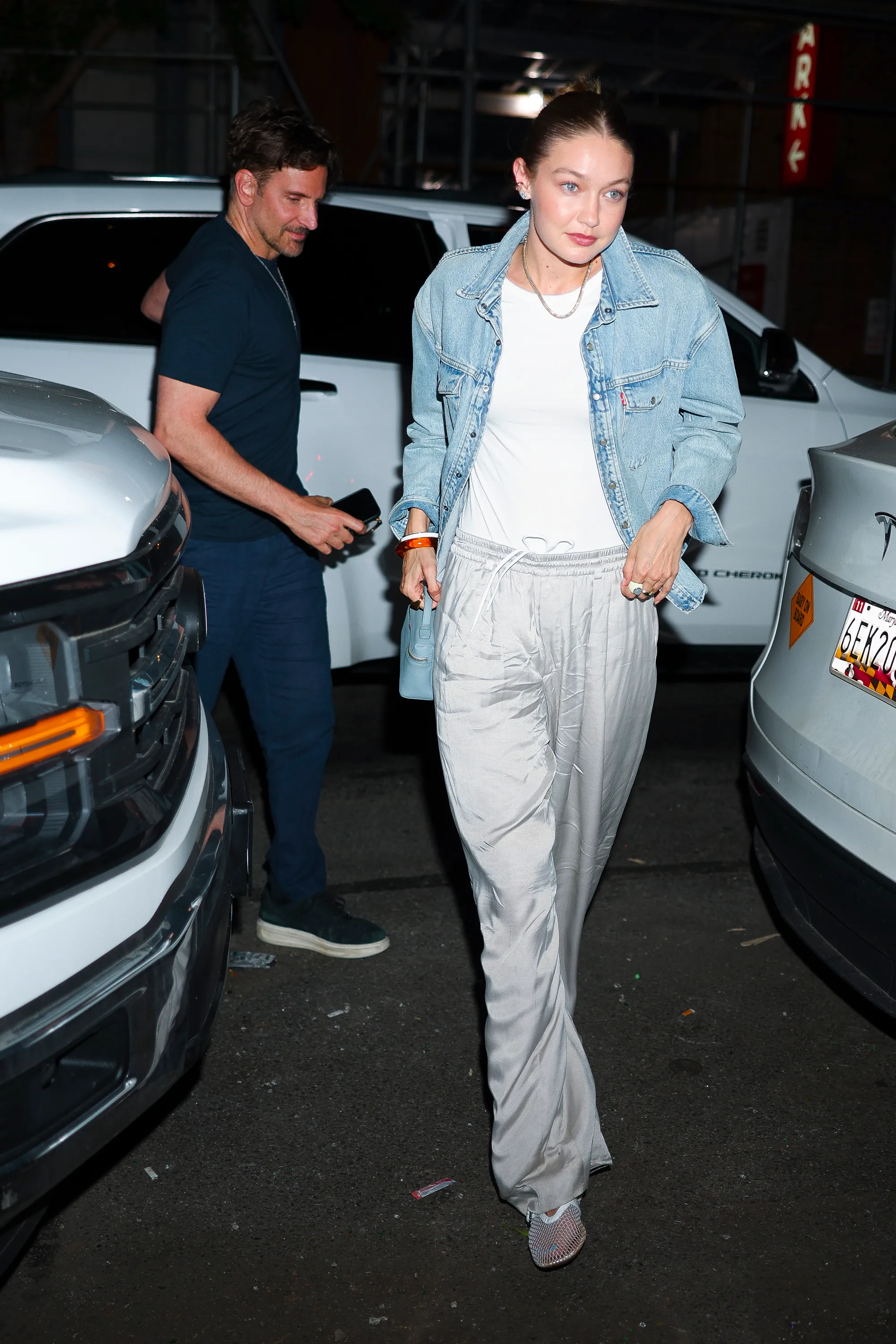 Bradley Cooper and Gigi Hadid are seen in West Village on June 13, 2025 in New York City.