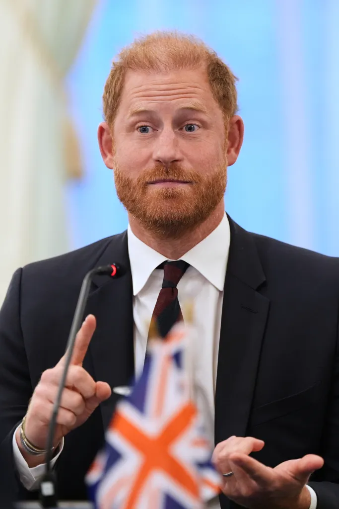 Prince Harry speaking at a roundtable about support for veterans.