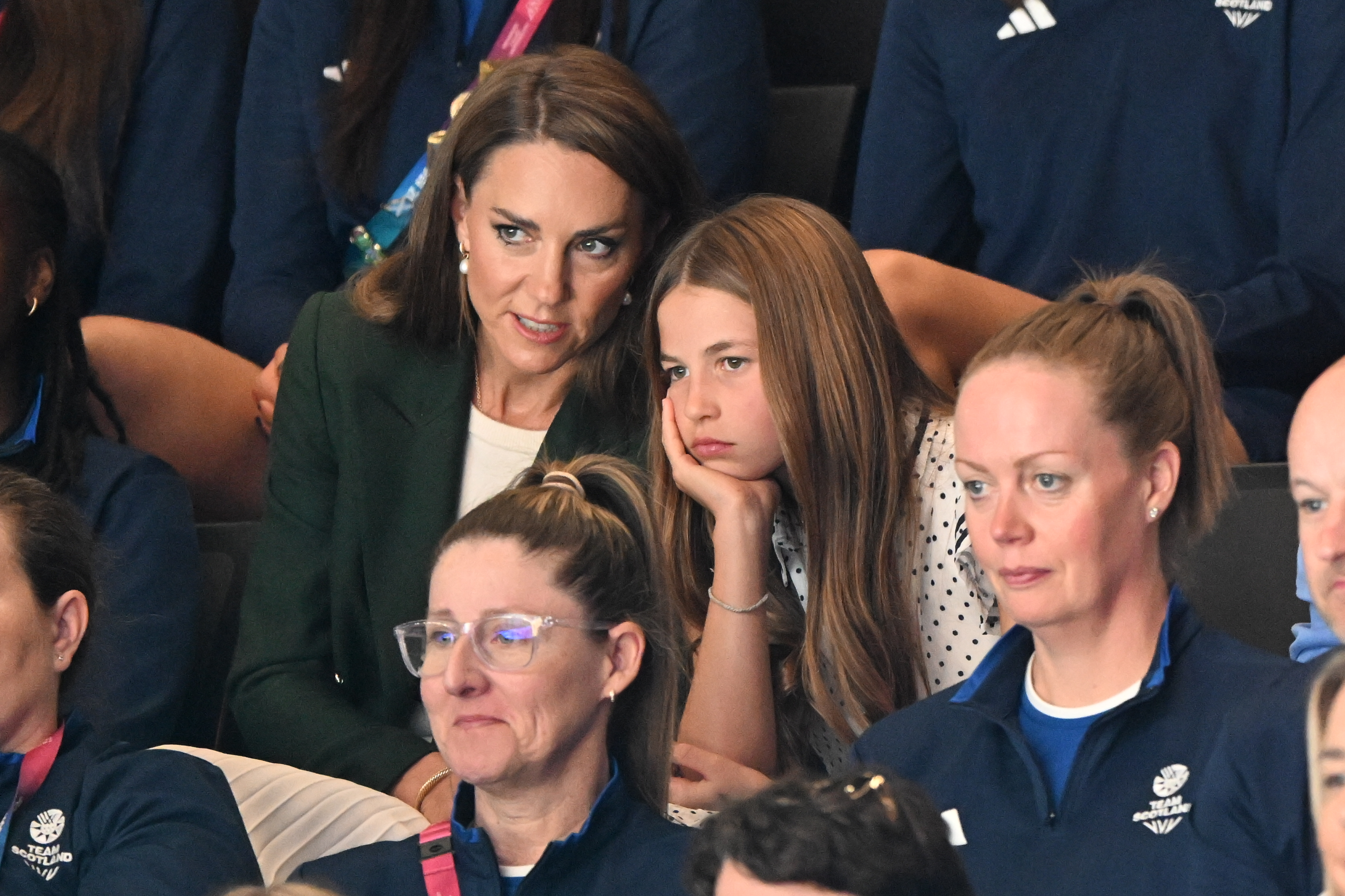 Catherine, Princess of Wales, and Princess Charlotte at the Commonwealth Games.