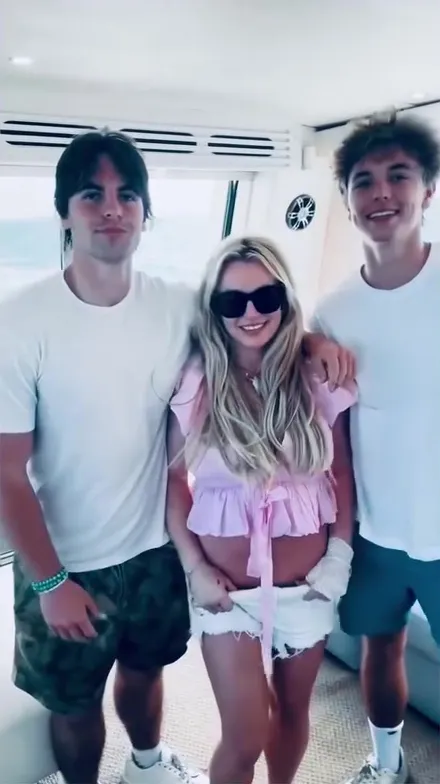 Britney Spears with her sons