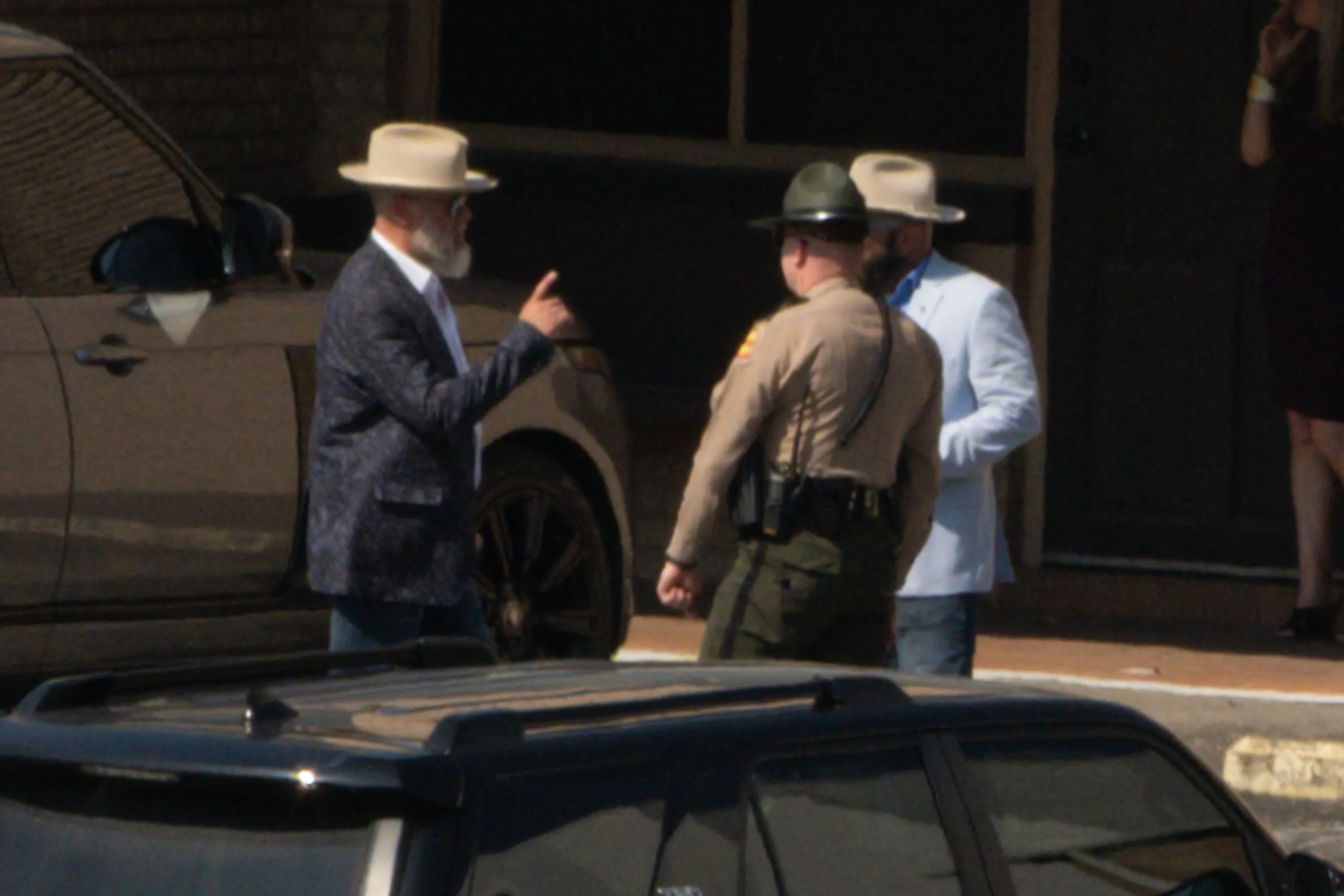 Bryan Seaver appears to be with Dolly Parton’s family at the Woodlawn Funeral home.