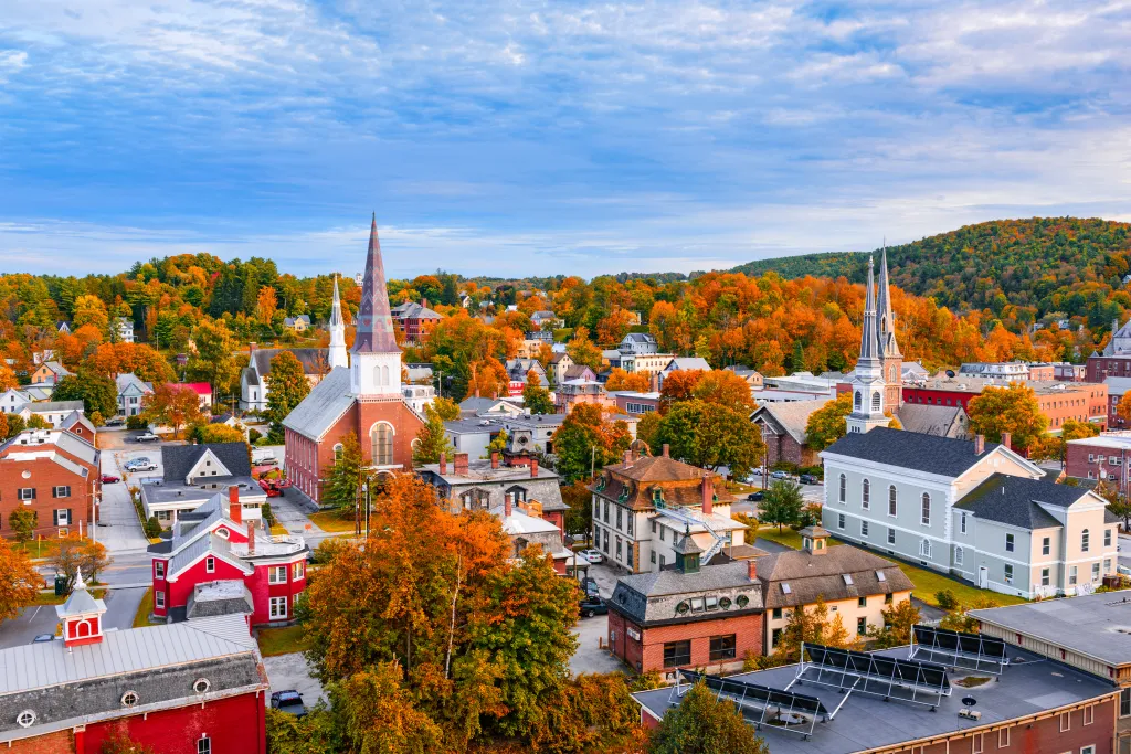 The autumn town skyline is pictured on Friday, Sept. 30, 2016, in Burlington, Vermont.