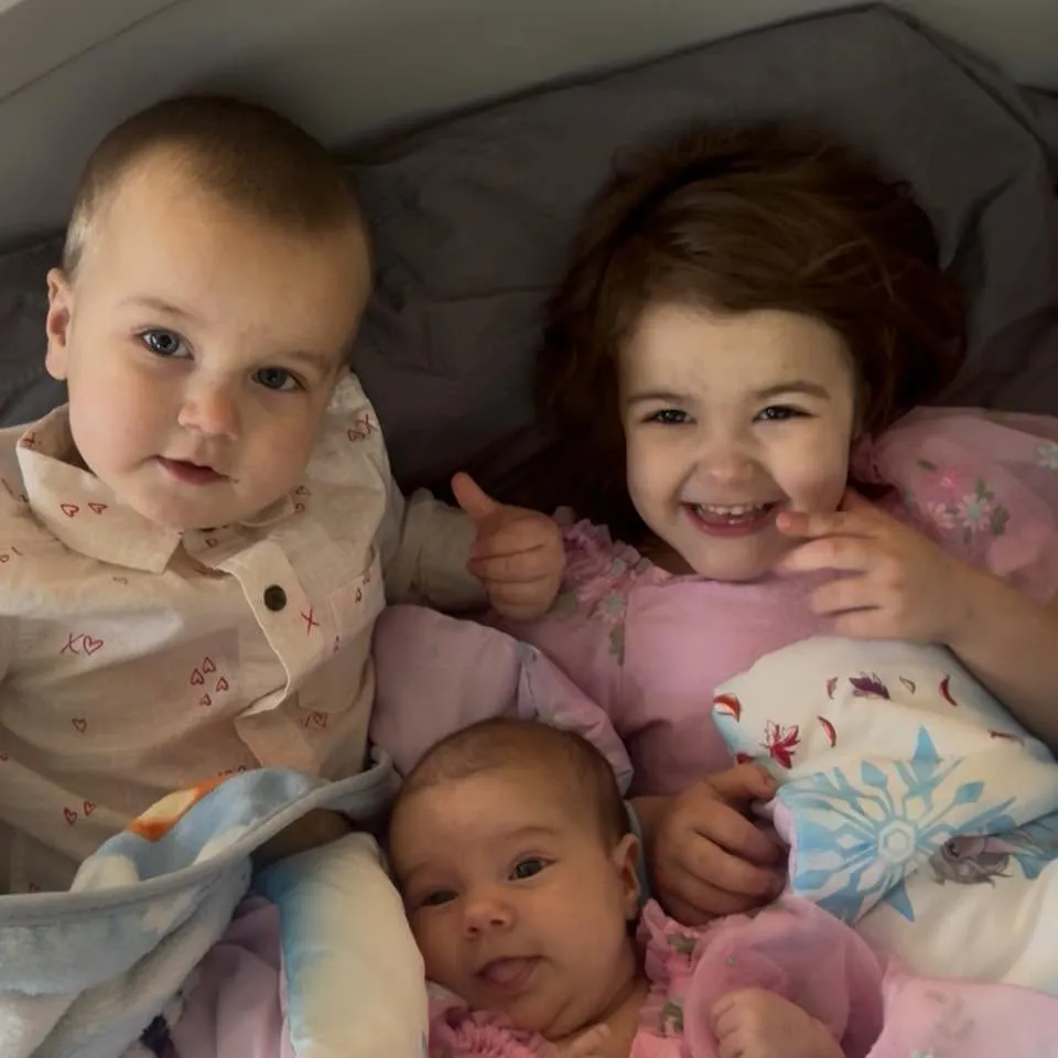 Kailey Erhart's three children, with two deceased and one injured.