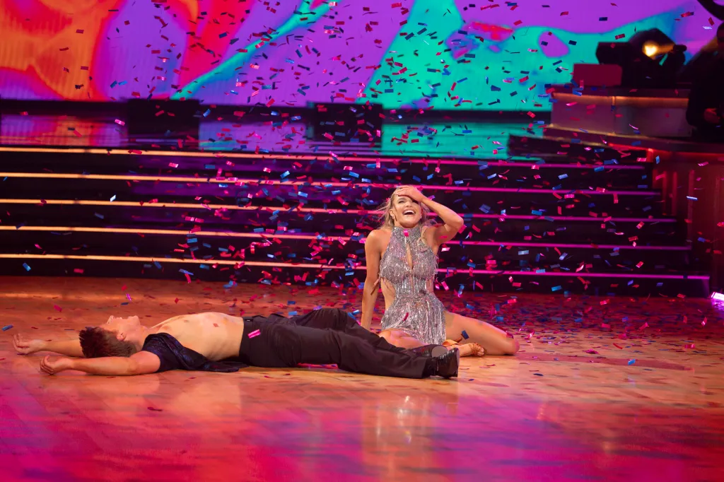 Robert Irwin and Witney Carson after a performance on