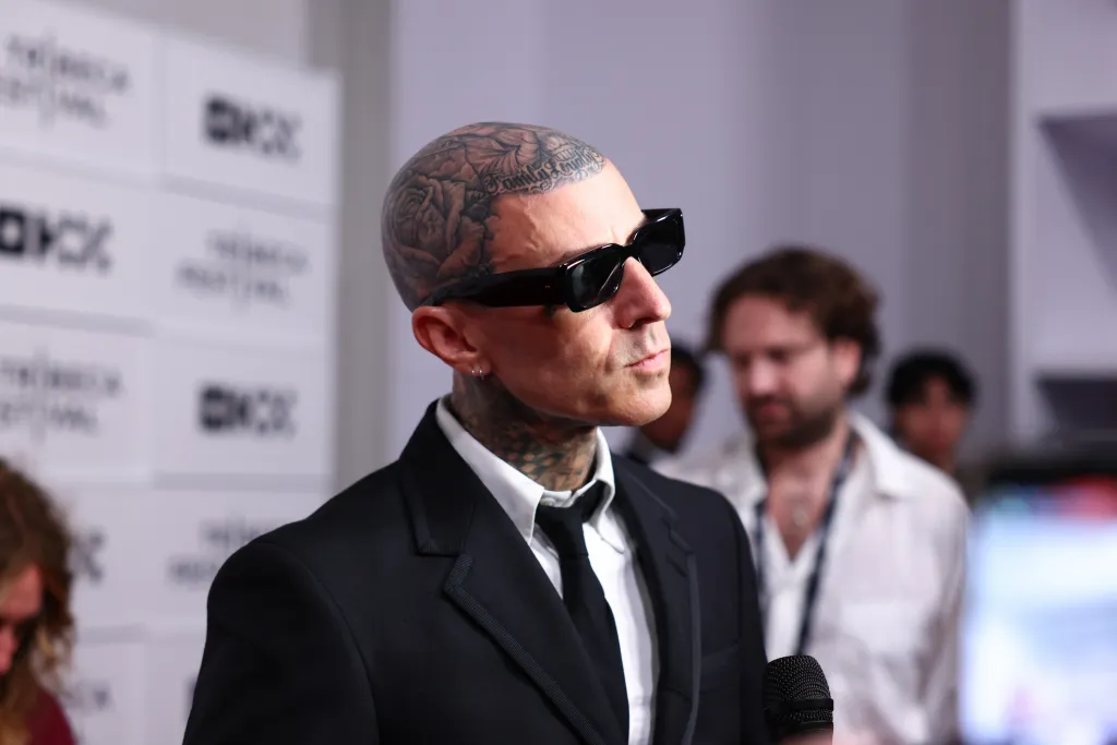Travis Barker at the premiere of