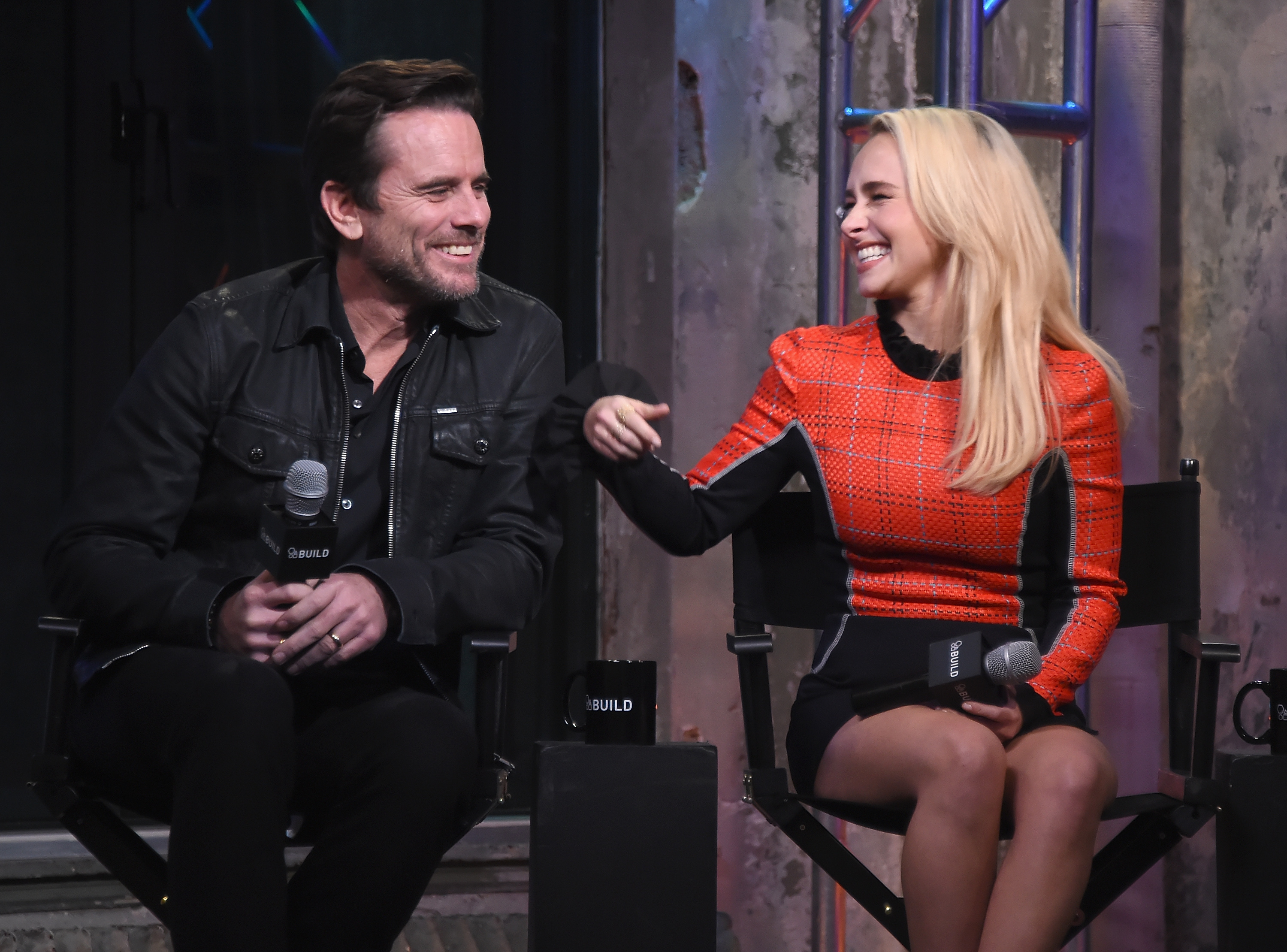 Charles Esten and Hayden Panettiere attending the Build Series.