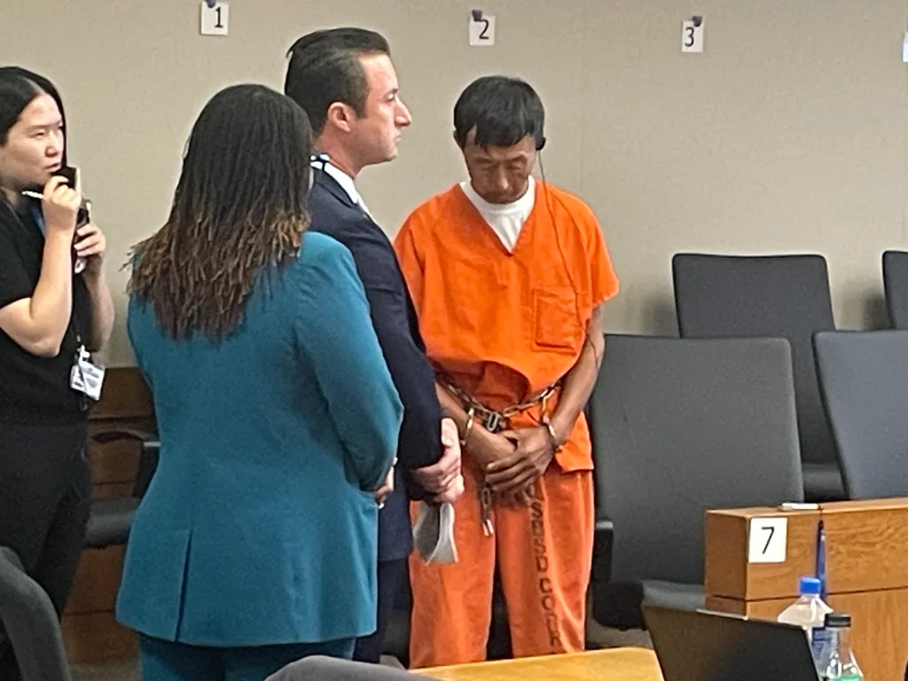 Zhengfeng Bo, an execution and trunk murder suspect, arraigned in Rancho Cucamonga.