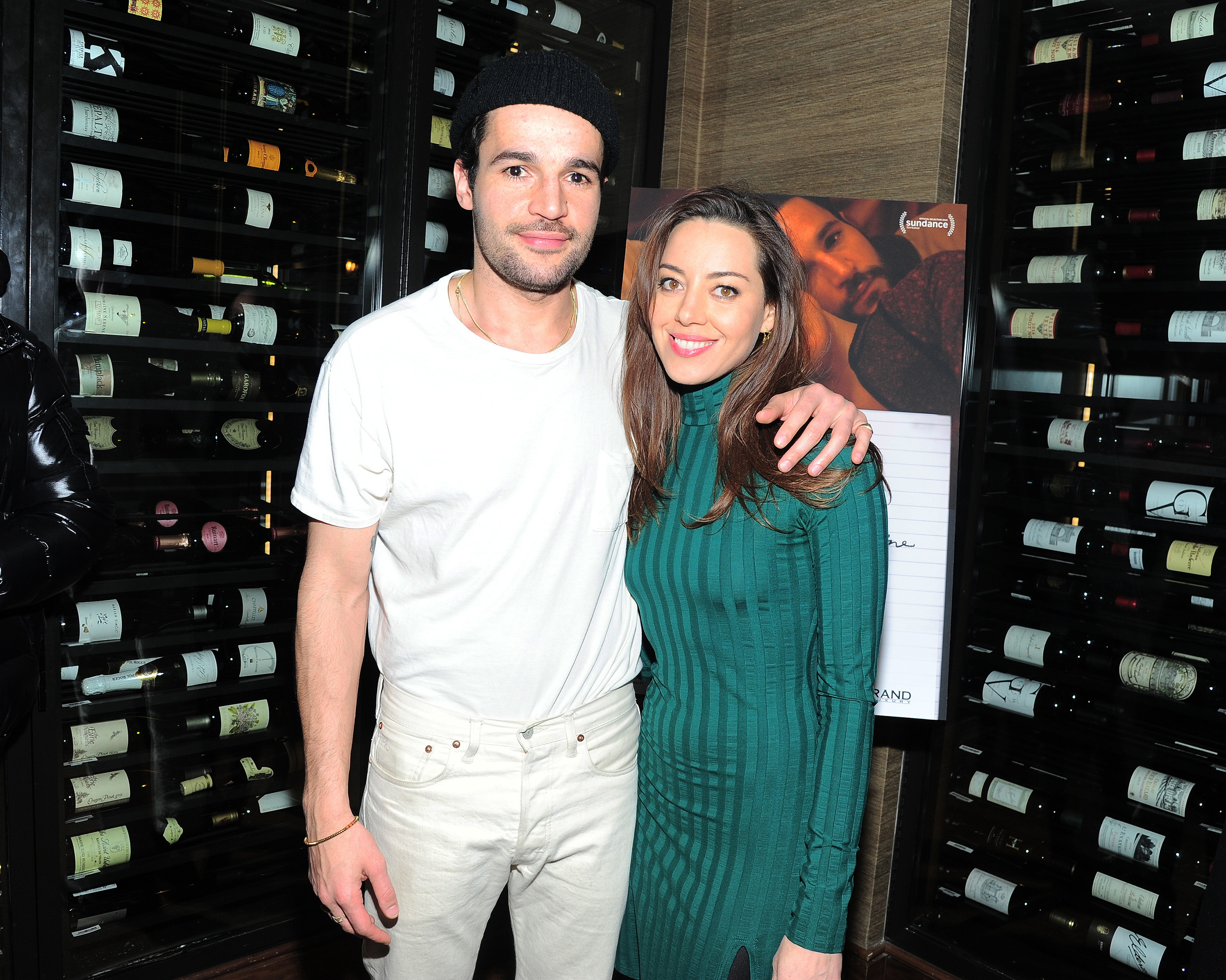 Christopher Abbott and Aubrey Plaza attending a private dinner during Sundance for 