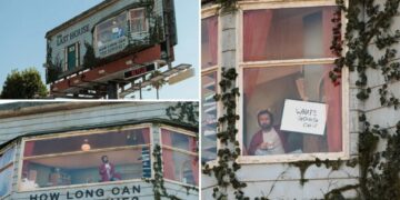 Someone is living in a billboard high above Hollywood’s famed Sunset Strip: ‘I wave to this guy every day’