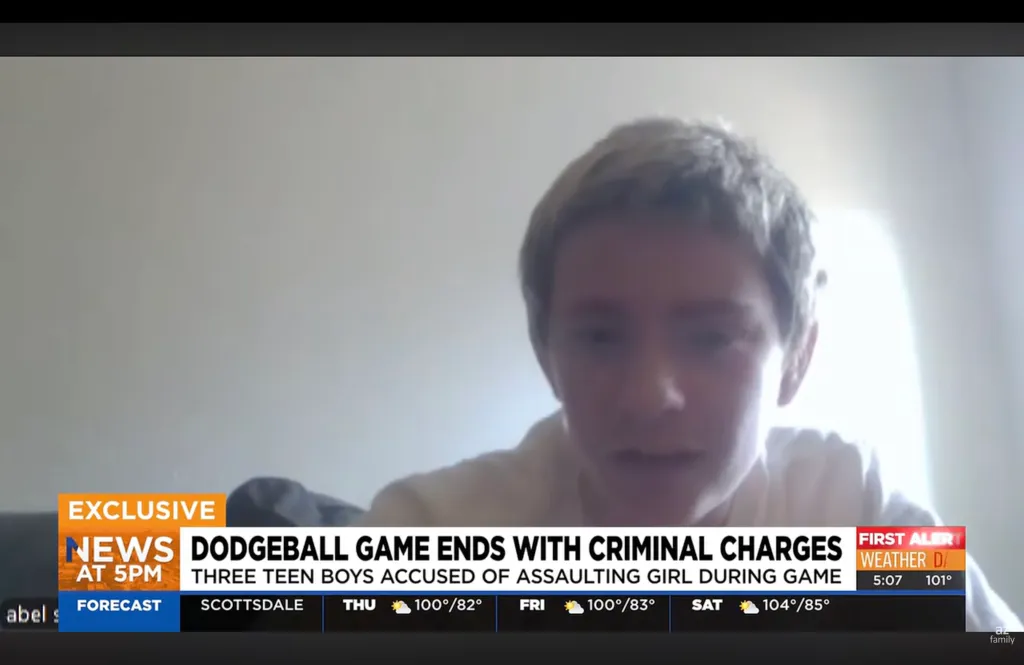 Arizona teen Abel Schipper, 13, was charged with assault after allegedly targeting his ex-girlfriend during a school dodgeball game.