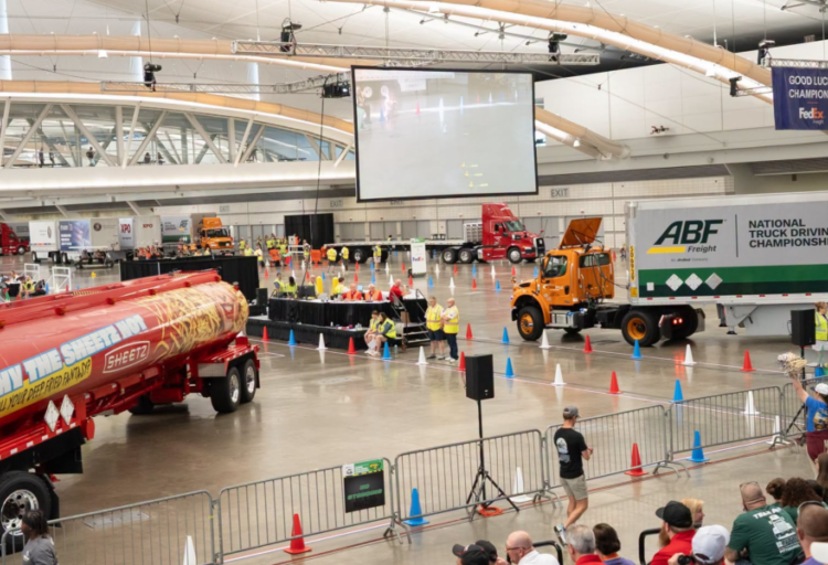 At the ‘Super Bowl of trucking,’ a driver who trained 14 years wins the golden belt buckle