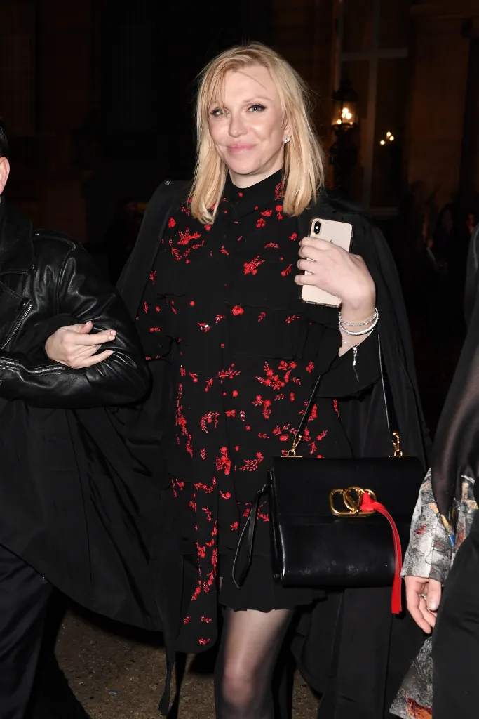 Courtney Love arriving at the Valentino fashion show.
