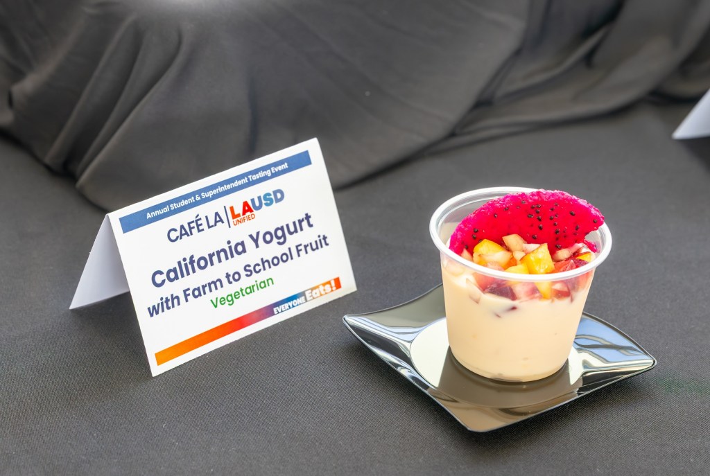 California Yogurt with Farm to School Fruit, served at an LAUSD tasting event.