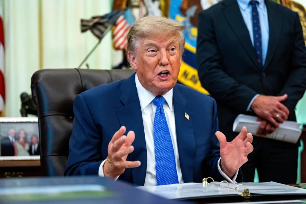 Trump calls Iran ‘all talk and no action,’ touts ‘Wall of Steel’ US Navy blockade as more oil flows out of Strait of Hormuz