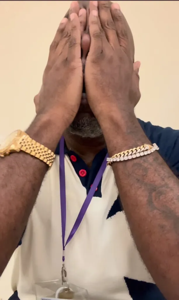 The broken-down teacher, who had red eyes and tears streaming down his face, said his students can talk, reason and defend their reasoning, but can't apply those skills to written text.