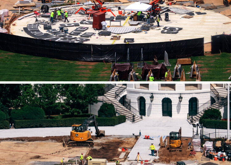 Workers Disassemble Parts of Trump’s White House Helipad, Photos Show