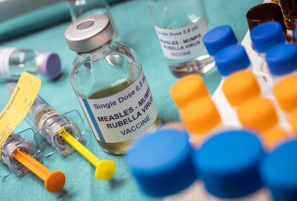 Vials labeled 