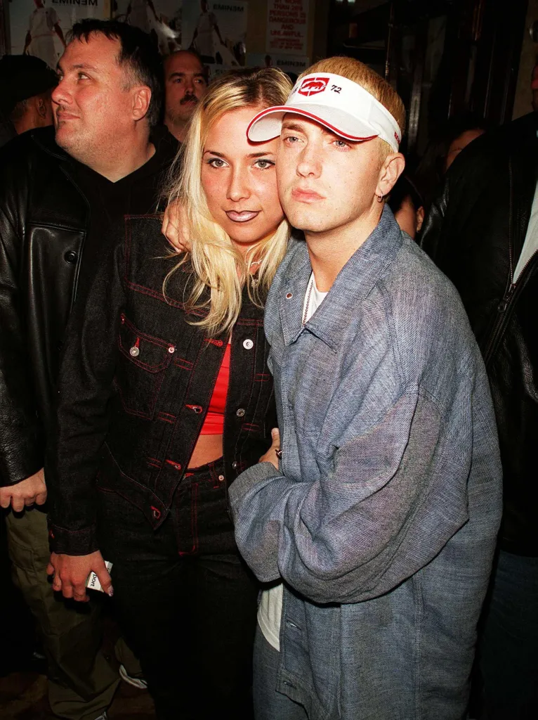 Eminem and Kim Mathers at his record release party.