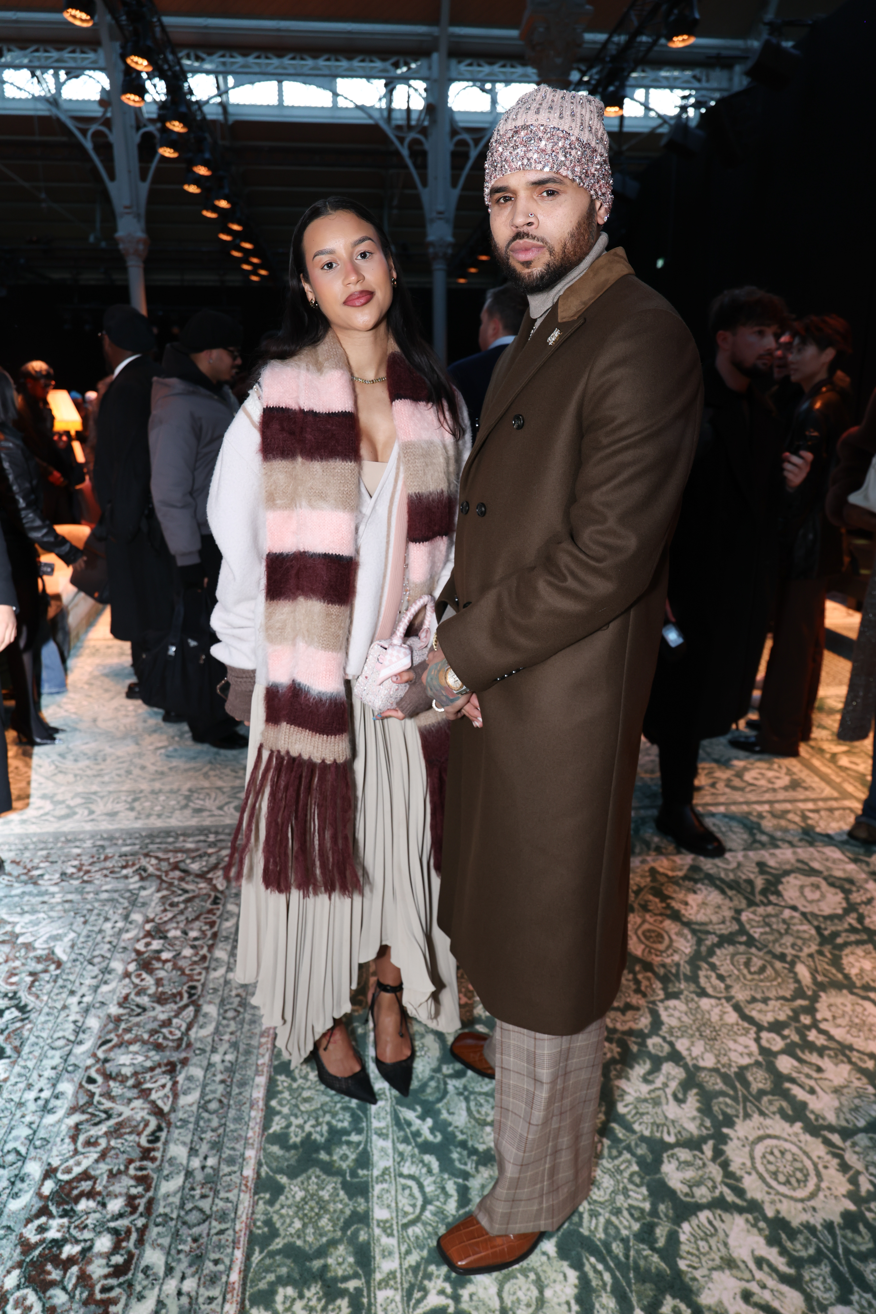 Jada Wallace and Chris Brown at Paris Fashion Week 2026.