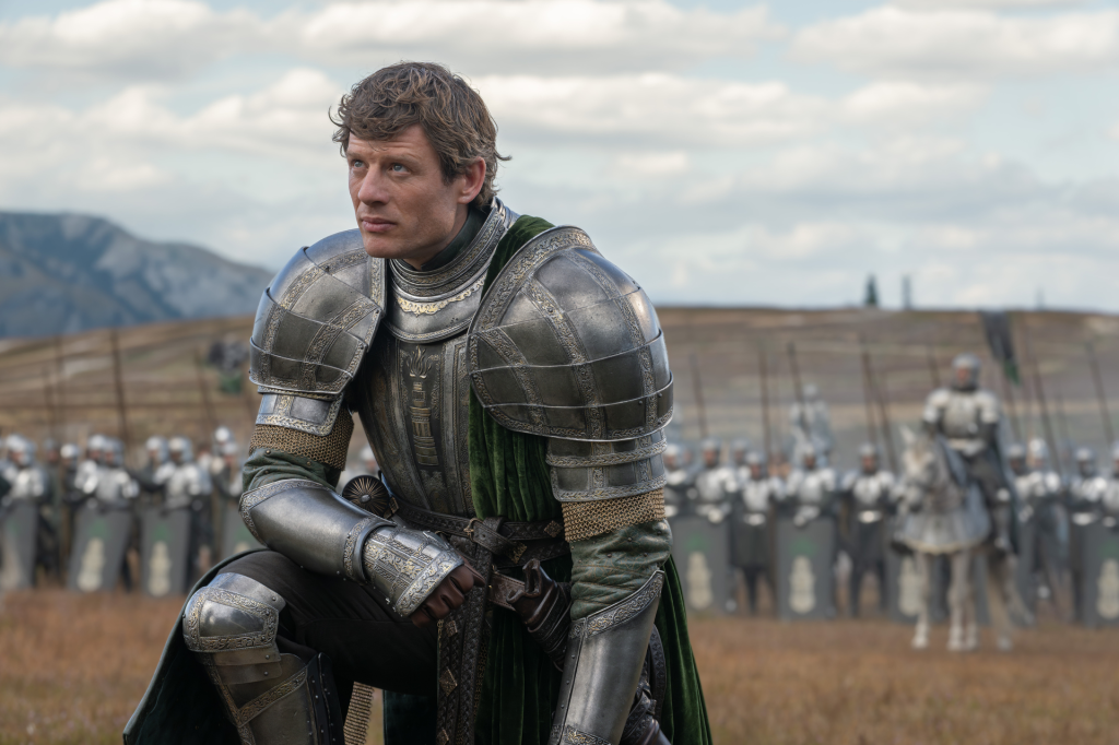 James Norton in knight's armor from HBO's House of the Dragon.