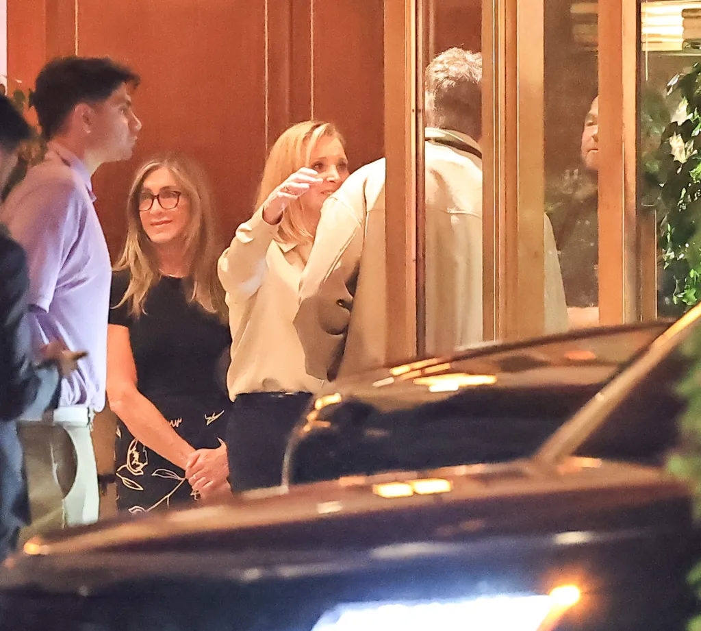 Jennifer Aniston, Jim Curtis, Courteney Cox, Lisa Kudrow, Jason Bateman, and Will Arnett at the Sunset Tower Hotel.